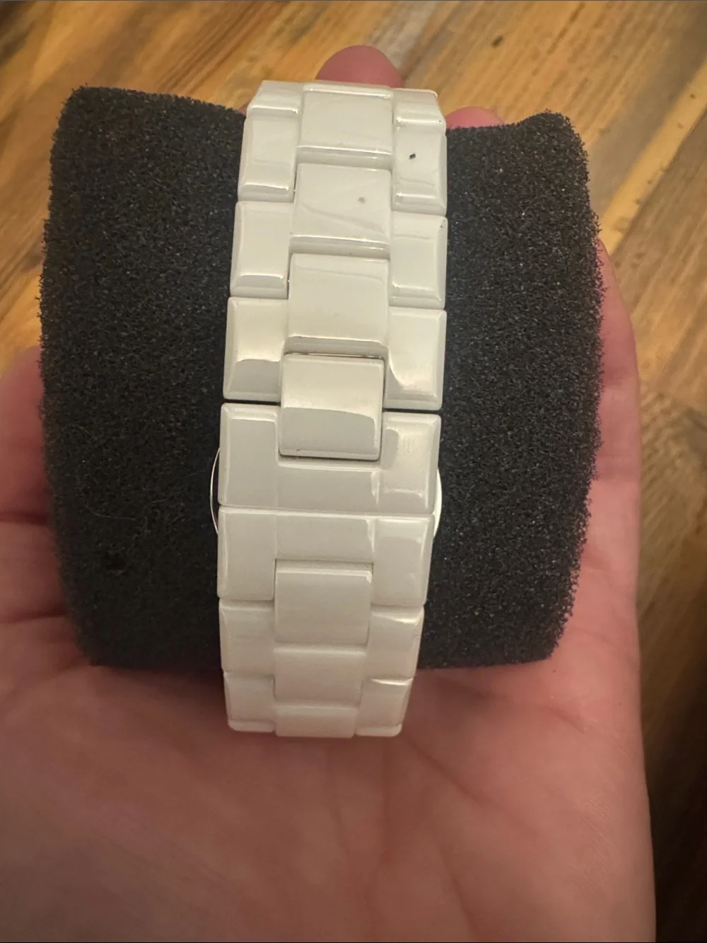 Emporio Armani White Ceramic Rectangular Bracelet Watch